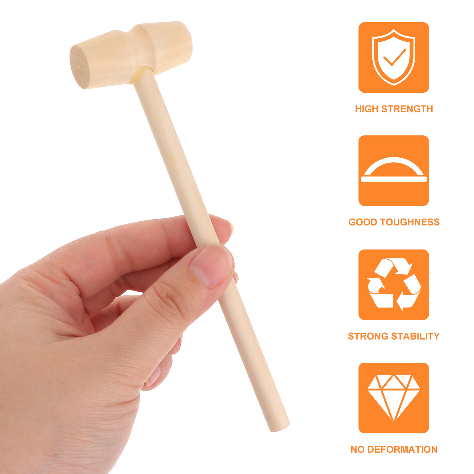 Mallet Wood Carving - 20個入り 子供用木製ミニマレット 未完成の無垢ハンマー 赤ちゃんの手の筋肉トレーニング DIY 彫刻