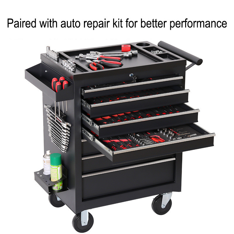 Workshop Tools Automotive - 5段引き出し収納ツールボックストロリー、多機能自動車修理ハードウェアモバイルメンテナンスツールキットキャビネット
