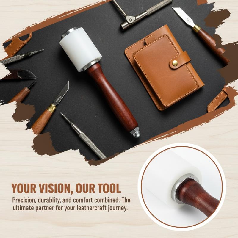 Mallet Wood Carving - 1PC レザーカービングハンマー レザークラフトマレット ナイロンウッドハンドルハンマー DIY刻印用牛革ツール
