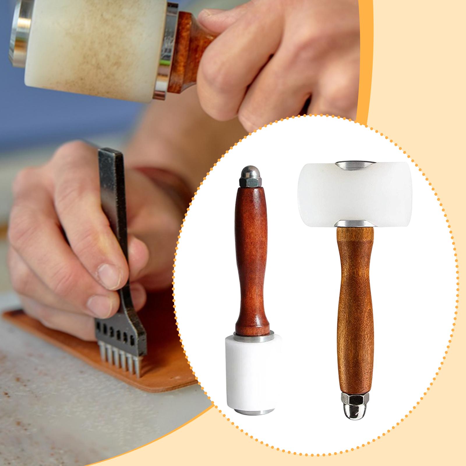 Mallet Wood Carving - レザーカービングハンマー プレミアム、耐久性、DIYレザーツール、レザークラフトナイロンハンマー、手作り用レザークラフトマレット
