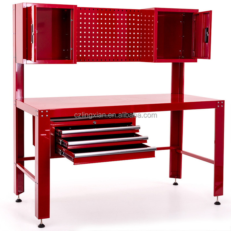 Workshop Tools Bench - 卸売工具キャビネット、工業用作業台、3つの引き出しとキャビネット付き、作業場・ガレージ用
