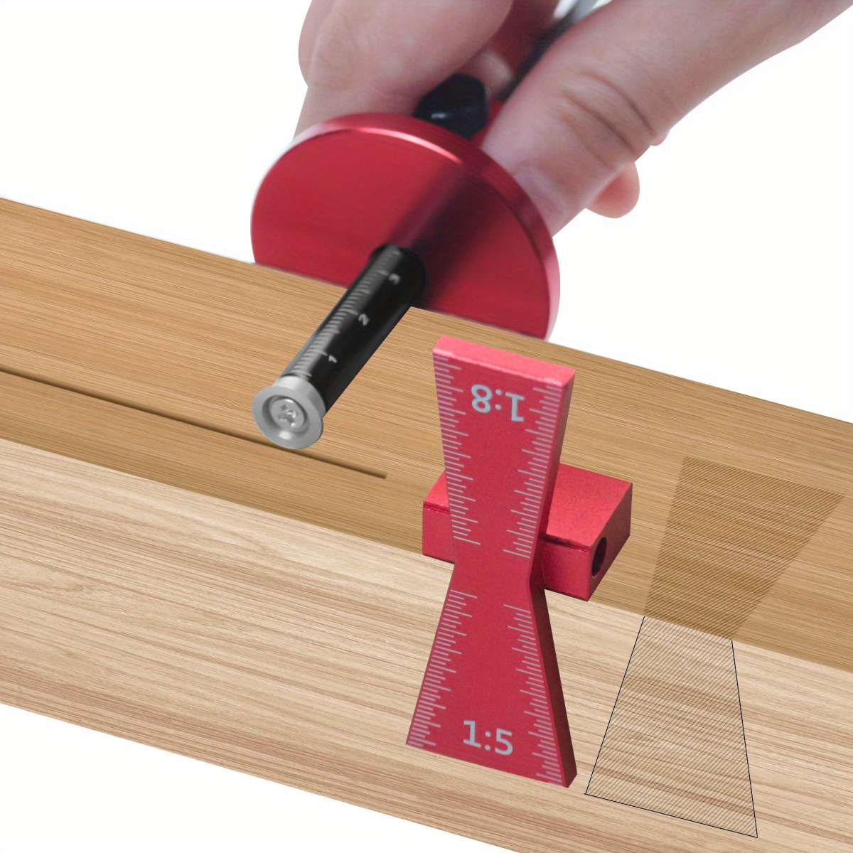 Dovetail Marking Guide - ホイールマーキングゲージ ダブテールジグガイドマーカー アルミニウム合金スクライビングツール - 木工 1:5
