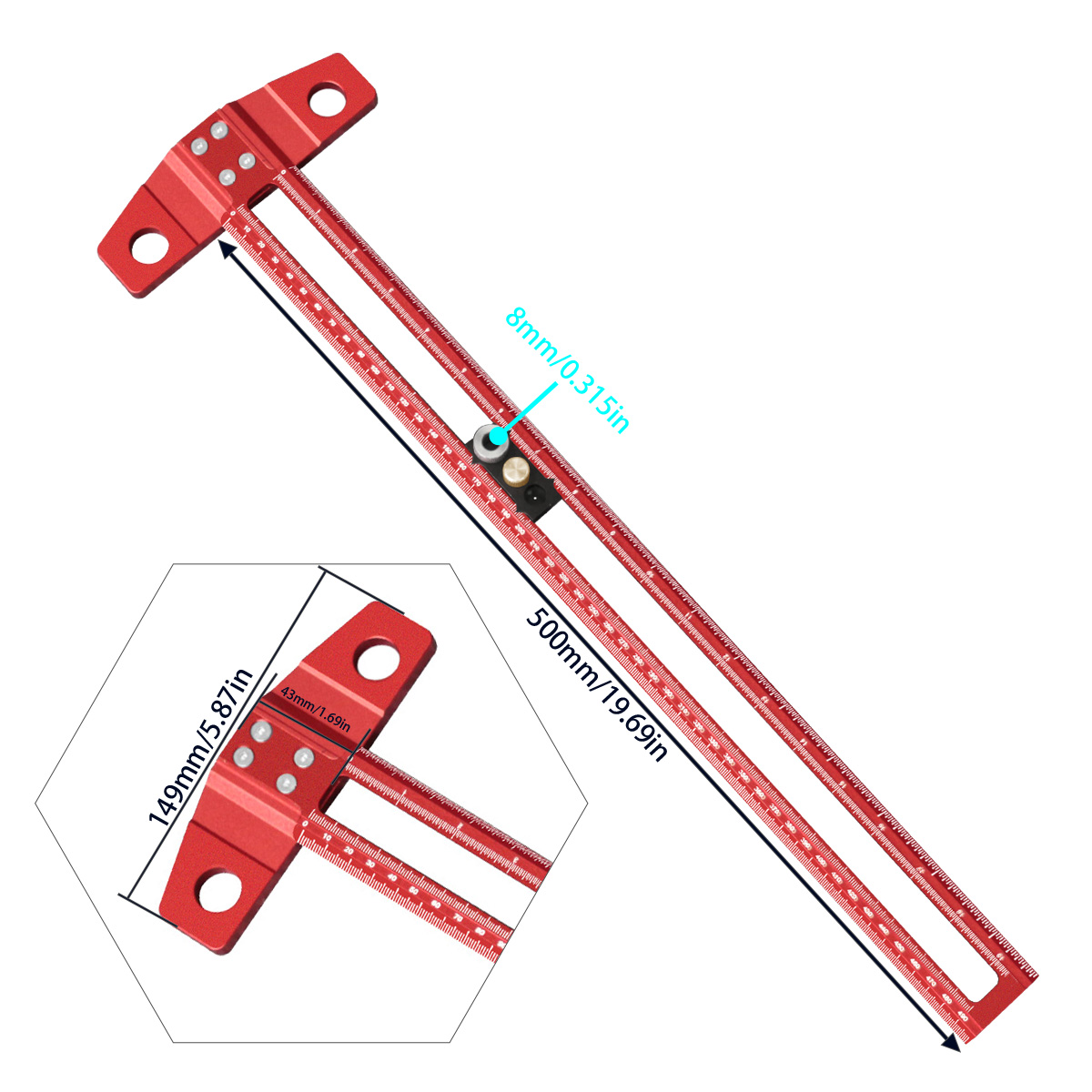 木工用T型定規マーキングゲージ、調整可能なストップと鉛筆ガイ - Dovetail Marking Guide のレビューと価格