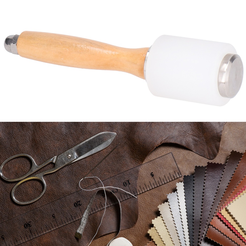 複数の素材を使用した革細工用ハンマー、様々な色、長さ21cm - Mallet Wood Carving のレビューと価格