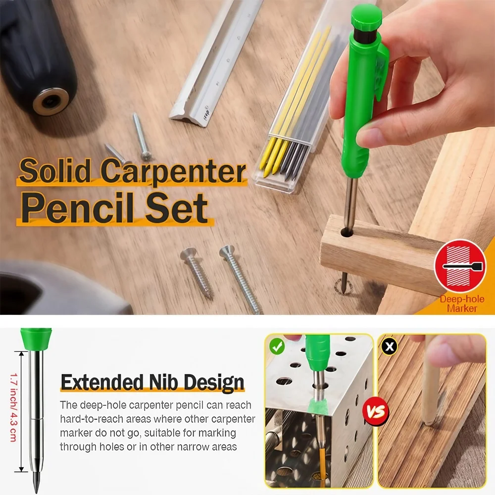 プロ仕様高精度金属製ロングチップメカニカル木工鉛筆速乾グラフ - Workshop Tools Engineering のレビューと価格